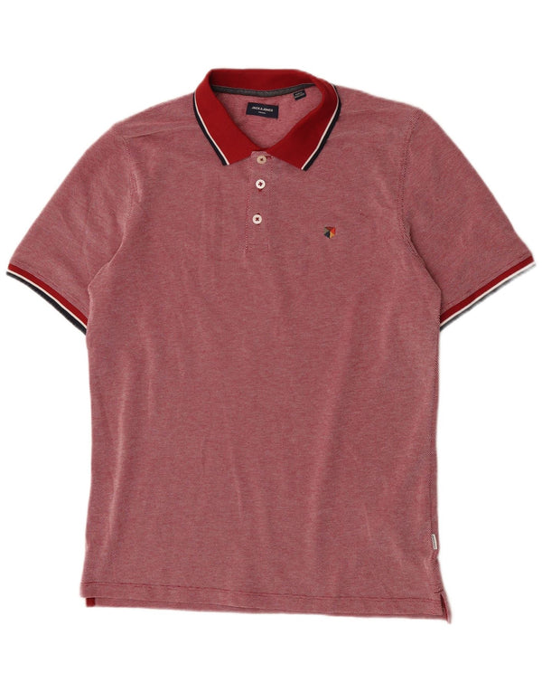 Jack & Jones herre poloshirt Medium rød plettet bomuld