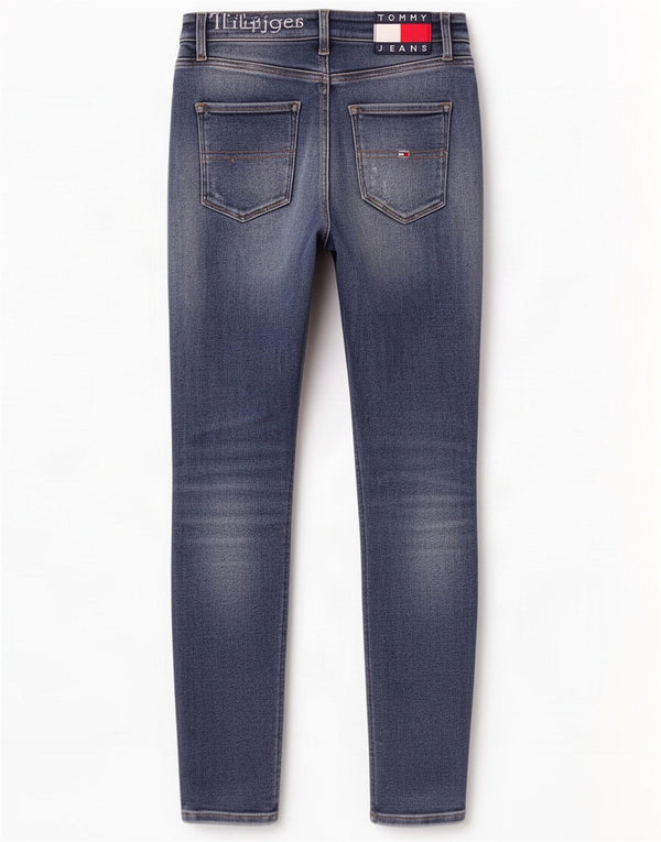 Tommy Hilfiger Womens Santana Distressed Skinny Jeans W28 L30 Blue Cotton
