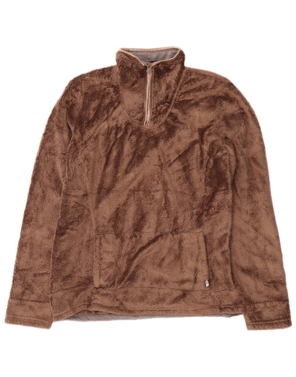 The North Face Dame Zip Neck Zip Neck Jumper Sweater UK 14 Medium Brown