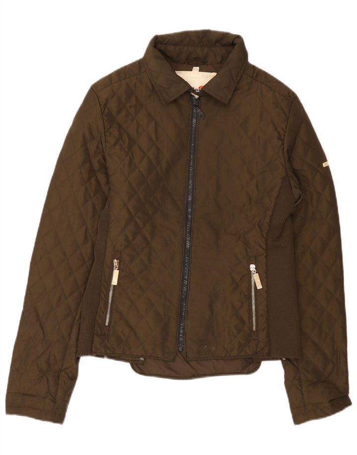 Ellesse Dame Quiltet Jakke UK 12 Medium Brun Polyester