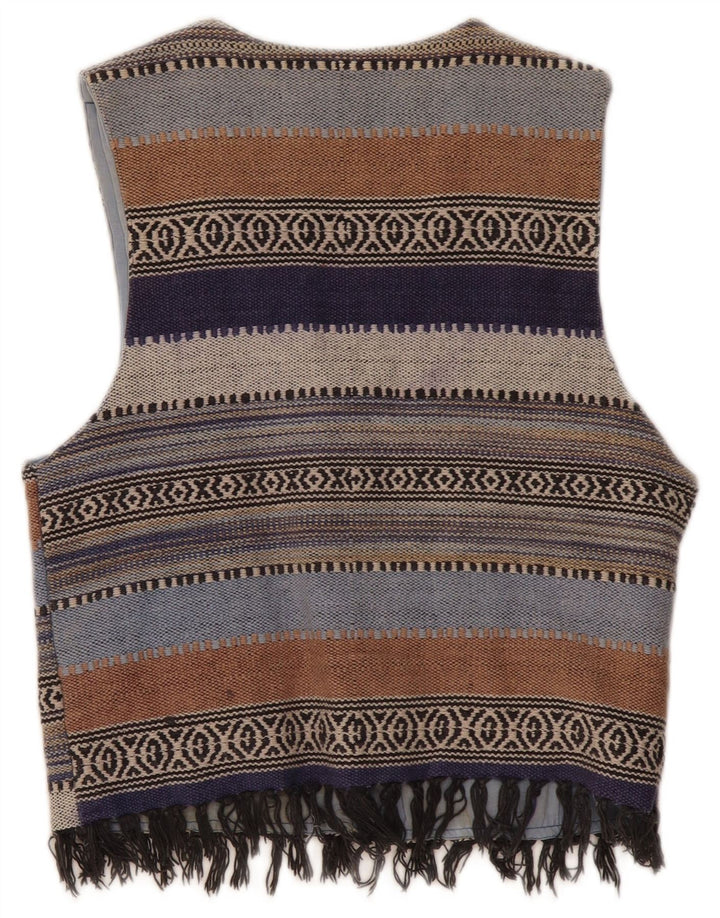 Vintage herrevest mellem flerfarvet stribet bomuld