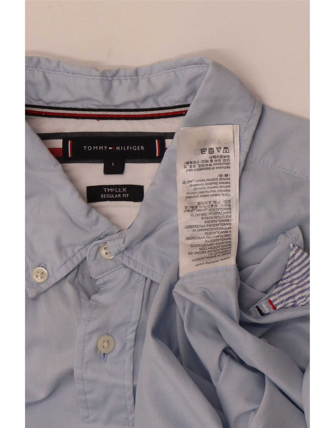 Tommy Hilfiger Herre Regular Fit skjorte Stor blå bomuld