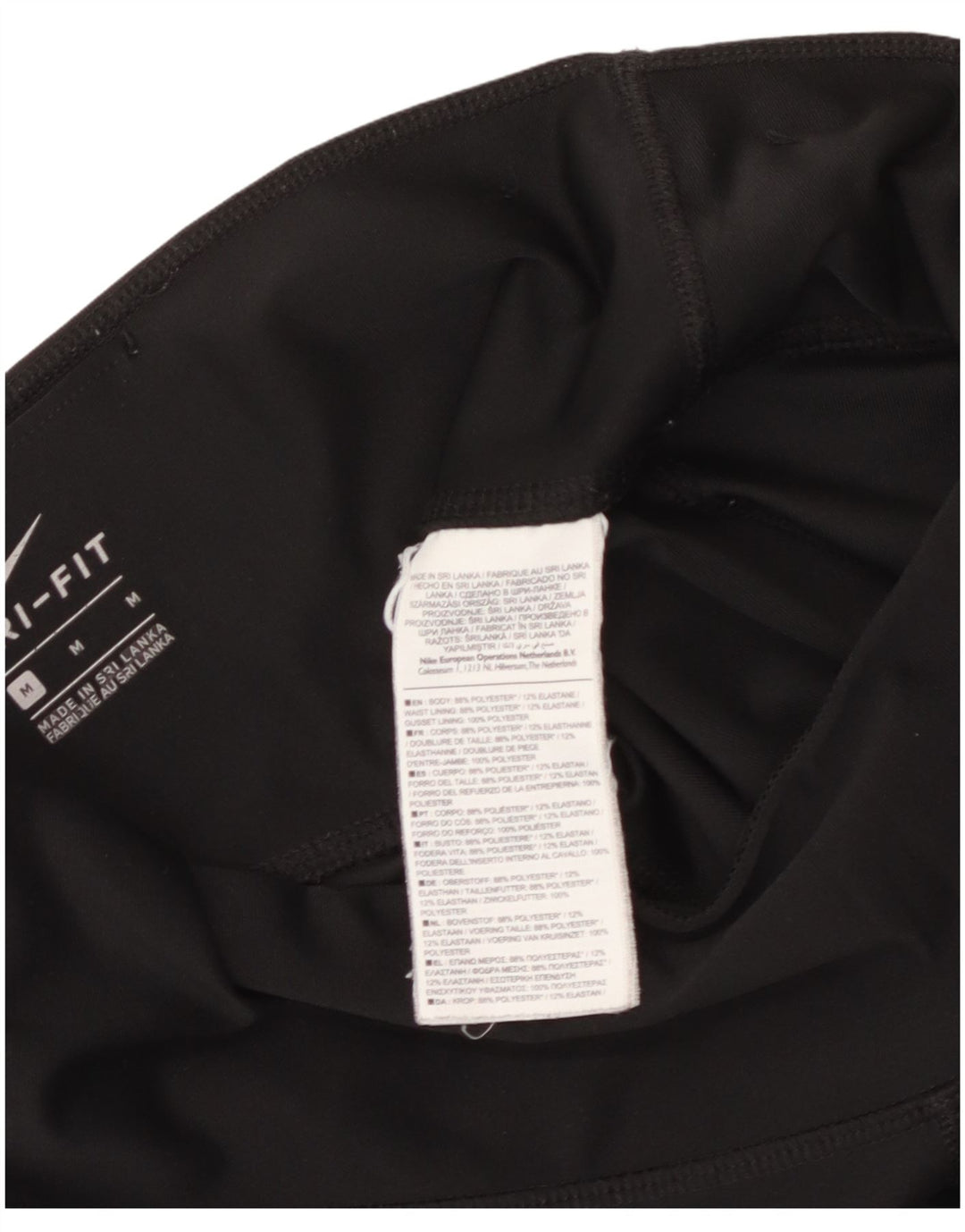 NIKE Dame Dri Fit Leggings UK 14 Medium Sort Polyester