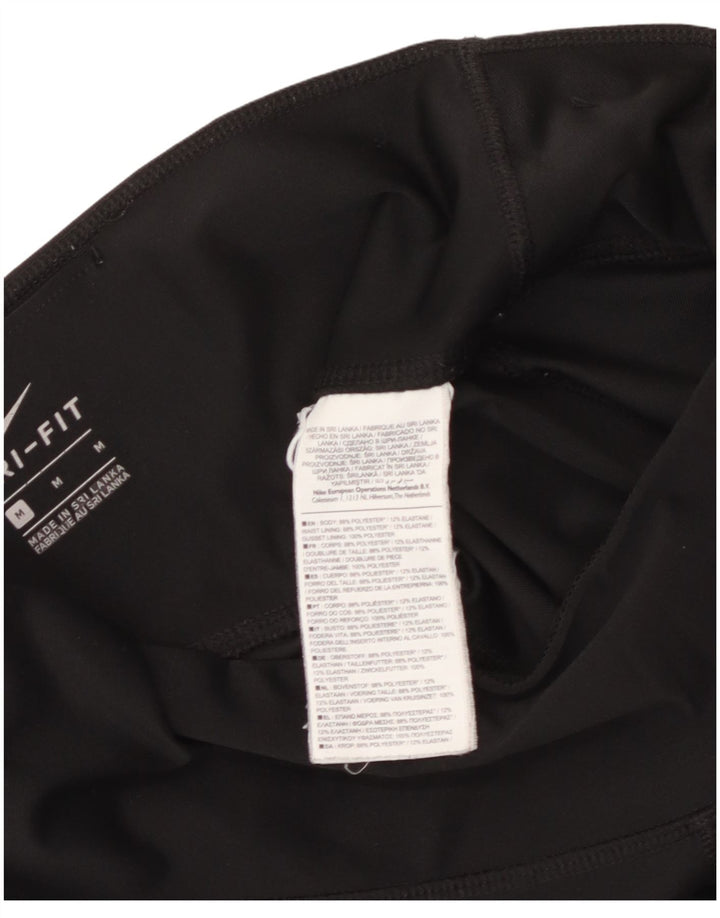 NIKE Dame Dri Fit Leggings UK 14 Medium Sort Polyester