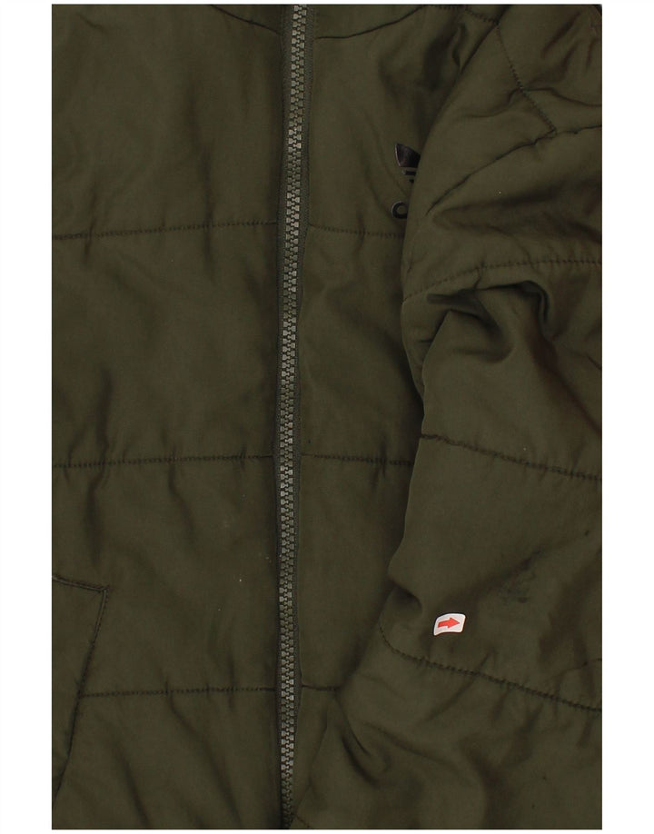 Adidas drenge hættepolstret jakke 7-8 år Khaki Polyester