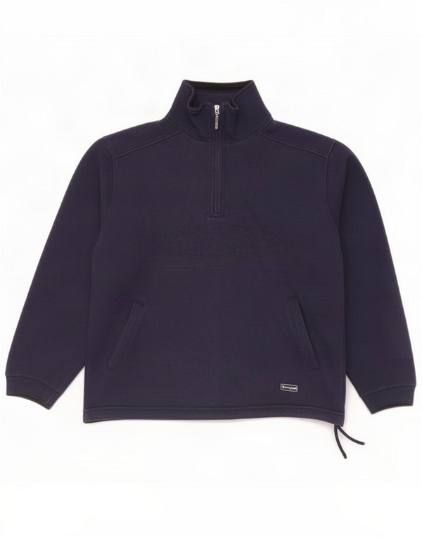 Champion Sweatshirt med lynlås til kvinder UK 6 XS Navy Blue Cotton