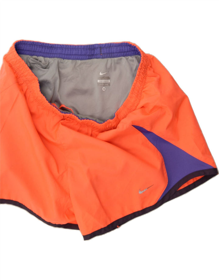 NIKE Womens Sport Shorts UK 10 Small Orange Colourblock Polyester Vintage Nike and Second-Hand Nike from Messina Hembry 