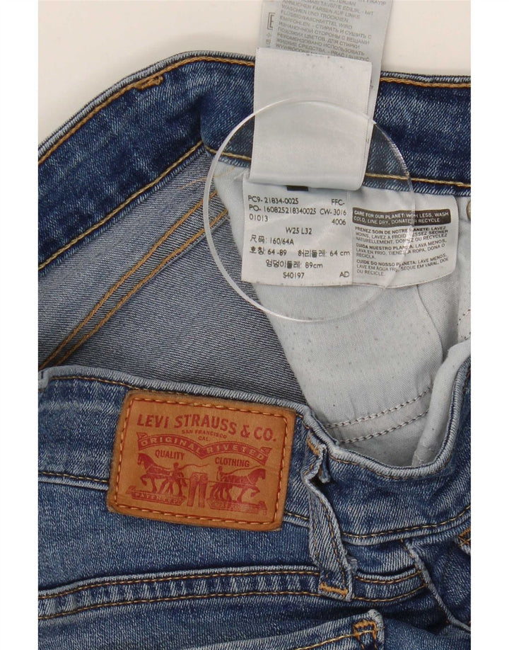 Levi's Dame 714 Straight Jeans W25 L32 Blå Bomuld
