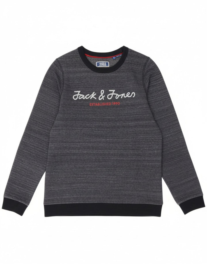 JACK & JONES Boys Sweatshirt Jumper 13-14 Years Navy Blue Pinstripe
