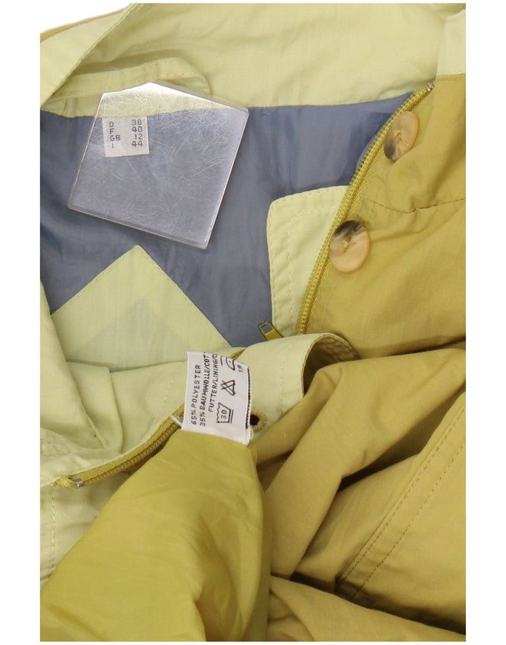 Vintage oversize bomberjakke til kvinder UK 12 Medium Yellow Polyester