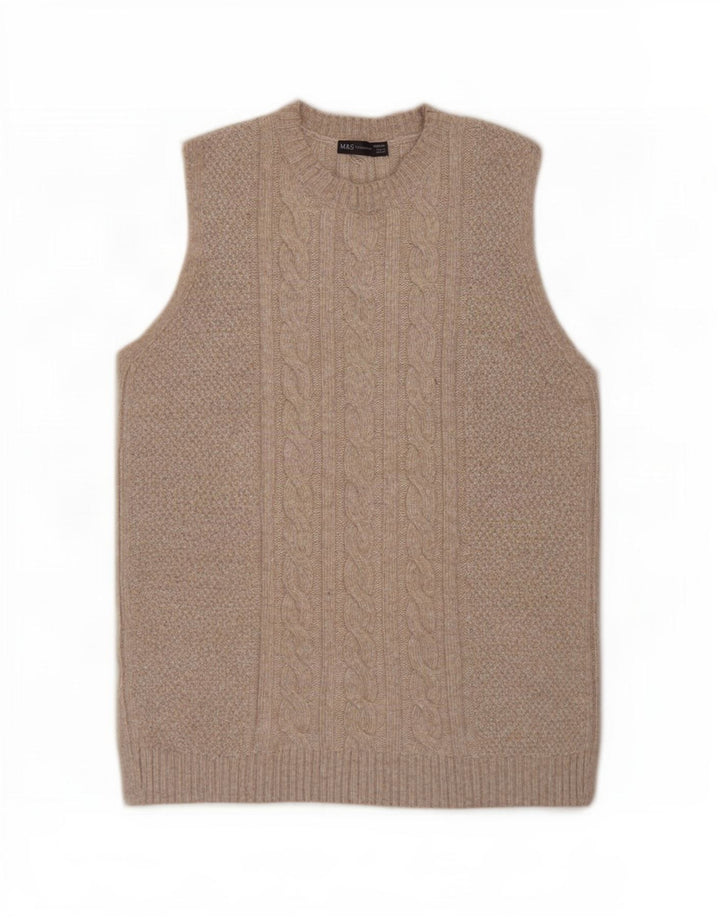 Marks & Spencer Damevest Tank Top UK 14 Medium Beige Polyester