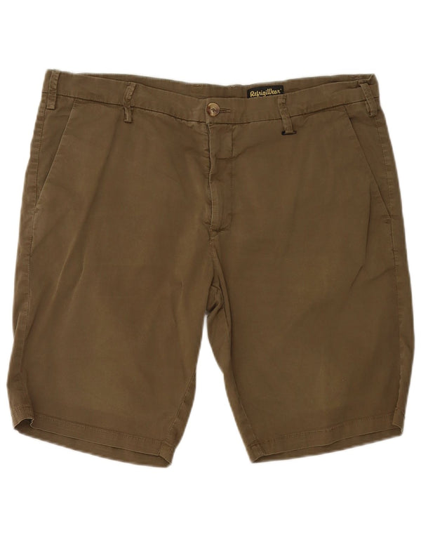 Refrigiwear Herre High Waist Chino Shorts IT 54 2XL W38 Khaki Cotton