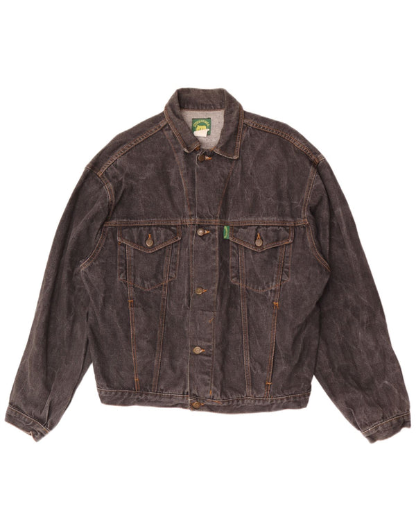 Vintage denimjakke til mænd UK 40 Stor sort bomuld