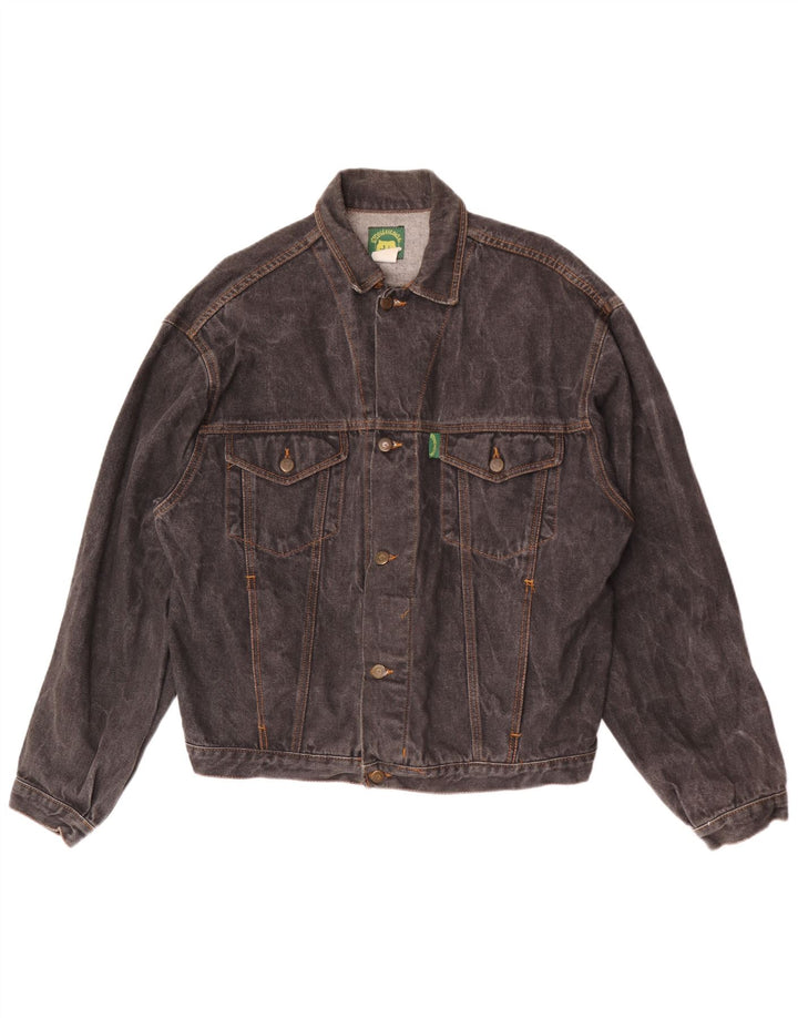Vintage denimjakke til mænd UK 40 Stor sort bomuld