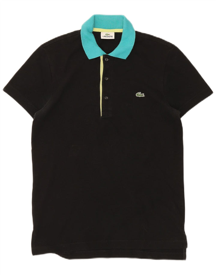 LACOSTE Poloshirt til mænd størrelse 3 Lille sort Colourblock Bomuld