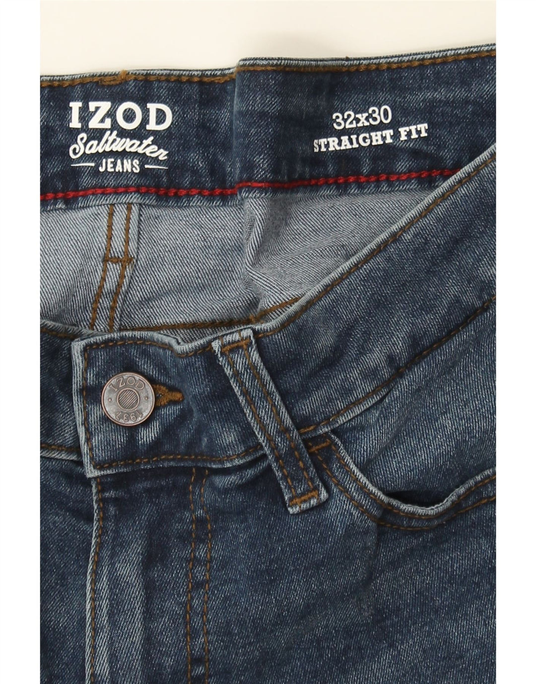 IZOD Mens Salt Water Straight Jeans W32 L30 Blue Cotton Vintage Izod and Second-Hand Izod from Messina Hembry 