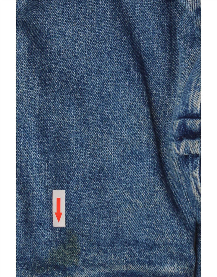 Vintage kvinders grafisk denimjakke UK 16 Large Blue