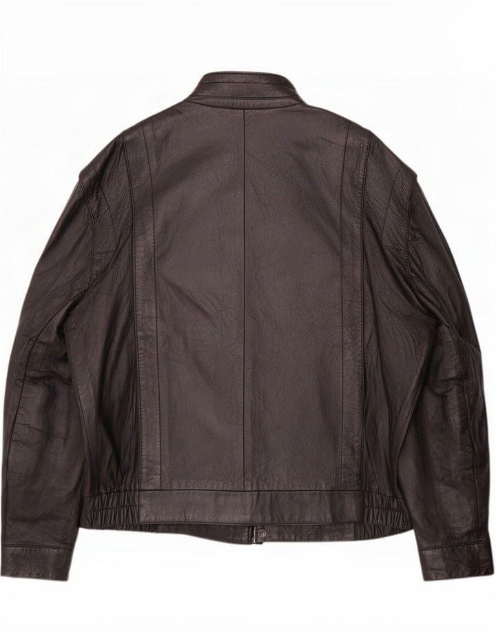 Vintage herre læderjakke IT 52 XL Sort
