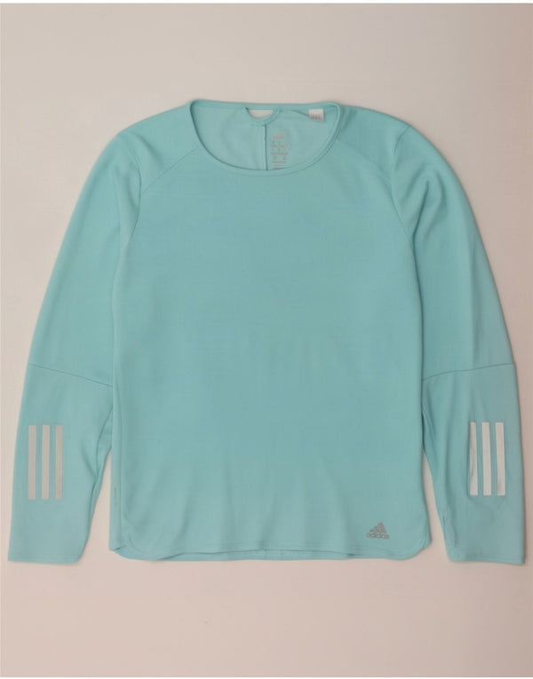Adidas Dame Climacool Top Langærmet UK 12/14 Medium Blue Polyester
