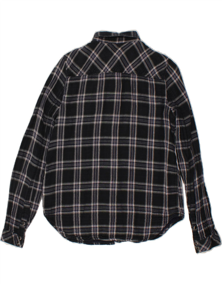 LEE Womens Shirt UK 10 Small Black Check Cotton Vintage Lee and Second-Hand Lee from Messina Hembry 