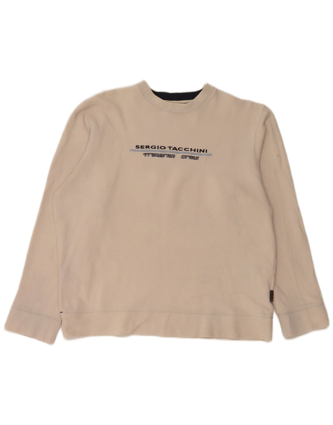 SERGIO TACCHINI Dame Grafisk Sweatshirt Jumper UK 18 XL Off White