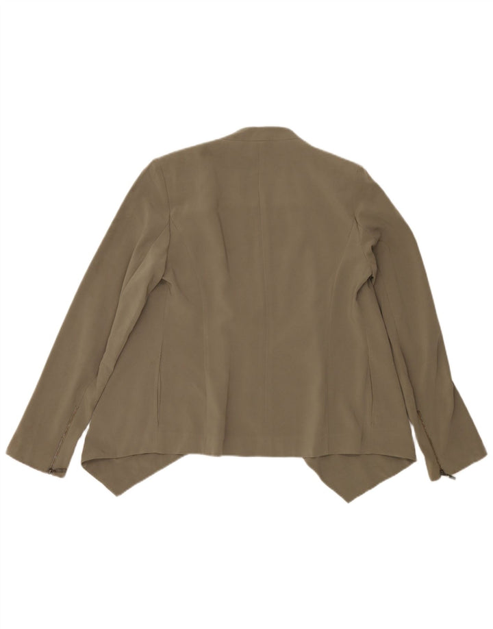 Marks & Spencer Dame Cardigan Top UK 10 Small Khaki Polyester