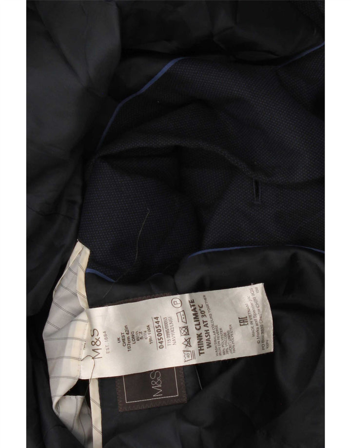 Marks & Spencer Herre 2-knaps blazerjakke UK 42 Stor marineblå polyester
