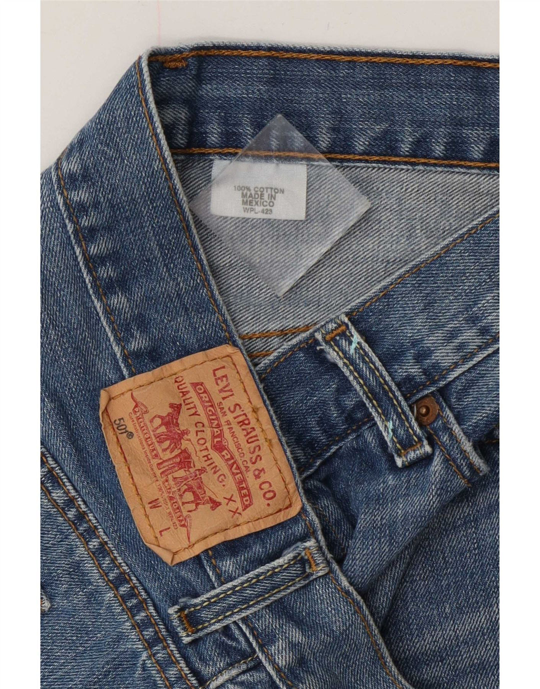 Levi's Womens 501 grafiske denimshorts W30 Mellemblå blomstret bomuld