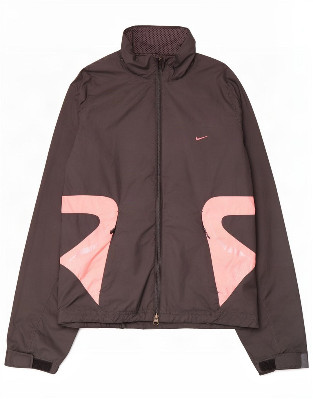 Nike Dame Climalite regnjakke UK 8/10 Small Grey Colourblock Polyester