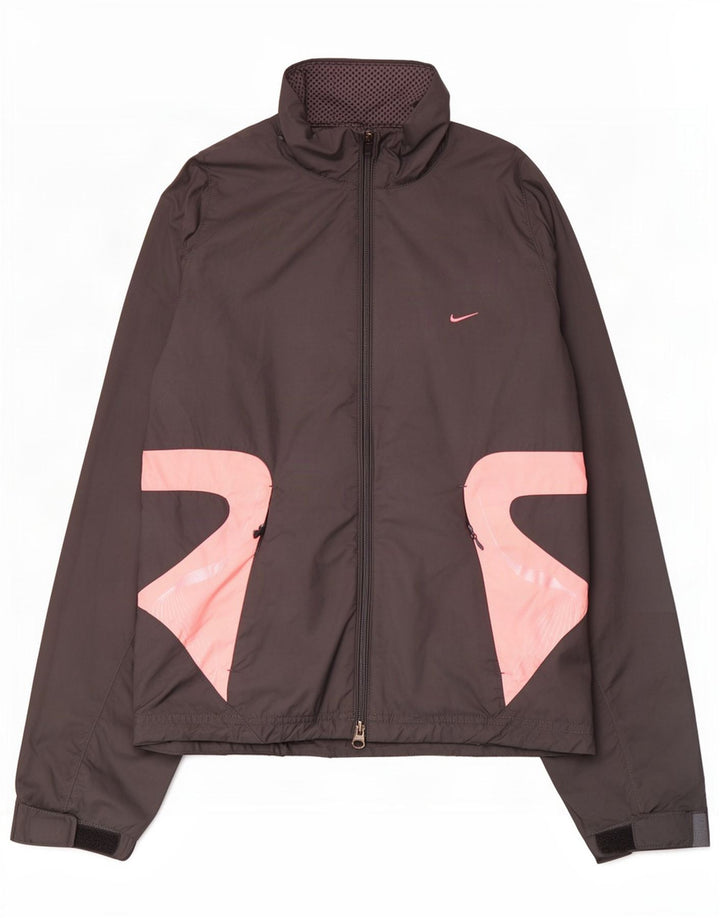 Nike Dame Climalite regnjakke UK 8/10 Small Grey Colourblock Polyester