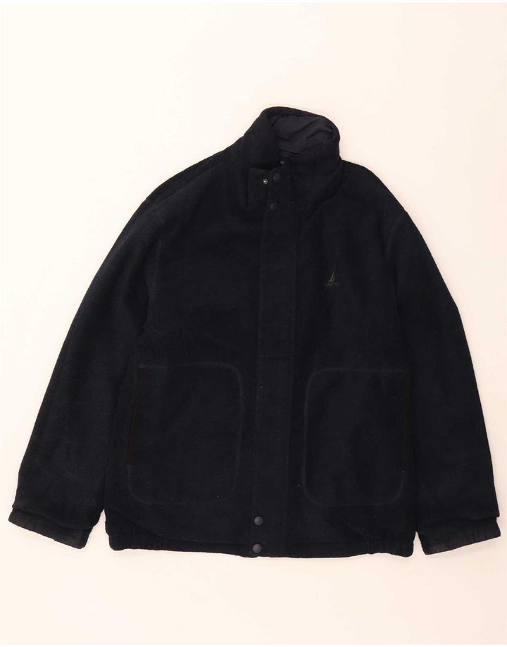 Nautica Herre Hætte Vendbar Jakke UK 40 Large Navy Blue Nylon