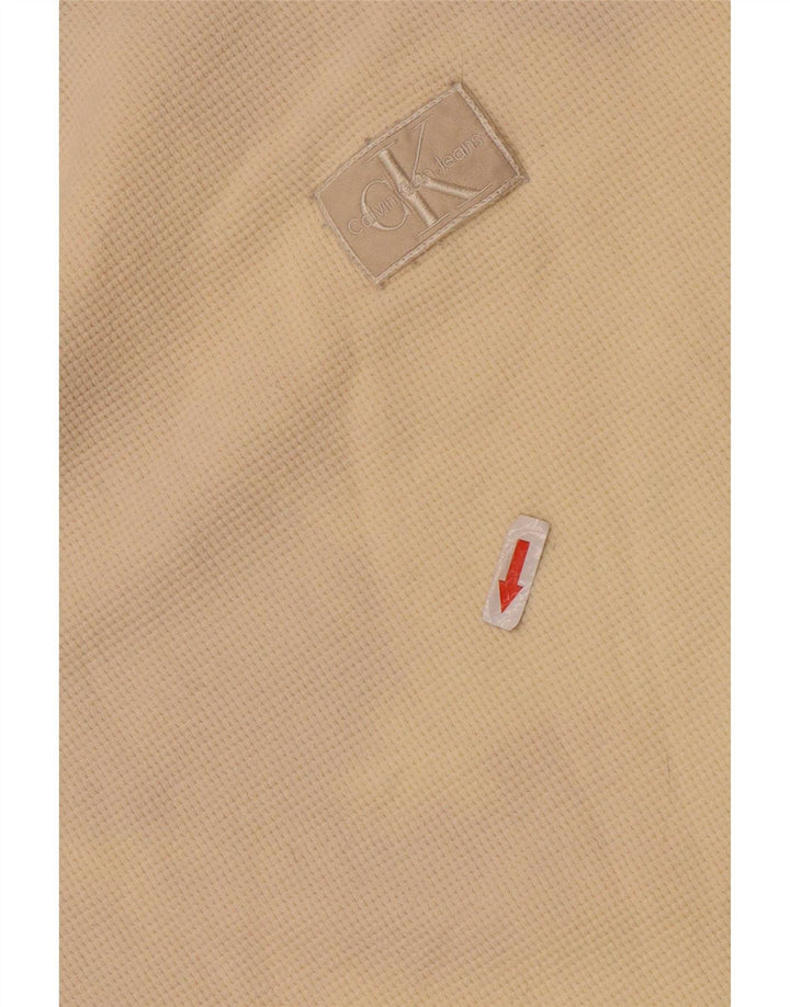 Calvin Klein Herre Top Langærmet XL Beige Bomuld
