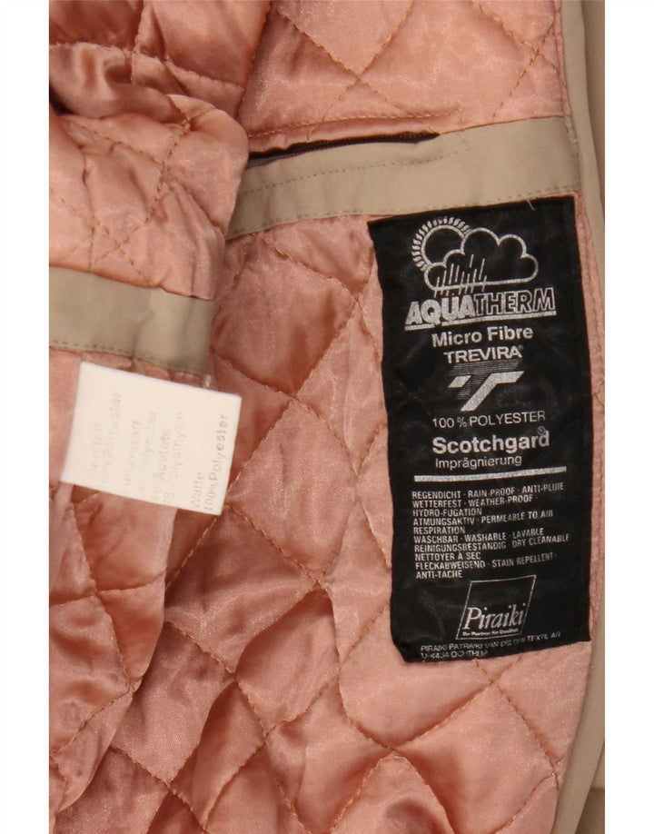Trevira Dame Regnfrakke UK 16 Stor Beige Polyester