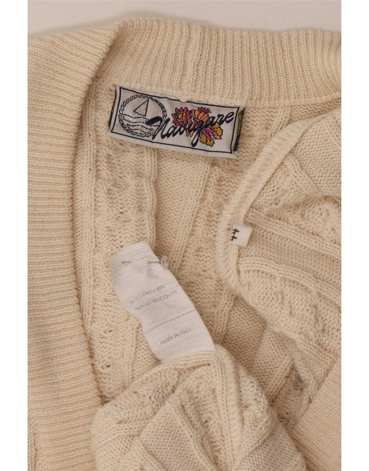 Navigare Dame Cardigan Sweater IT 44 Medium Beige Uld