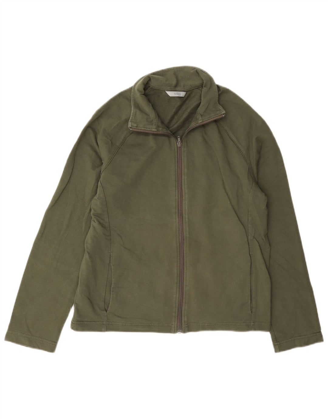 Marks & Spencer Dame træningsdragt Topjakke UK 12 Medium Khaki Bomuld