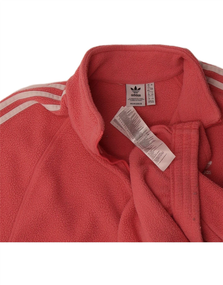ADIDAS Womens Zip Neck Fleece Jumper UK 12 Medium  Pink Polyester Vintage Adidas and Second-Hand Adidas from Messina Hembry 