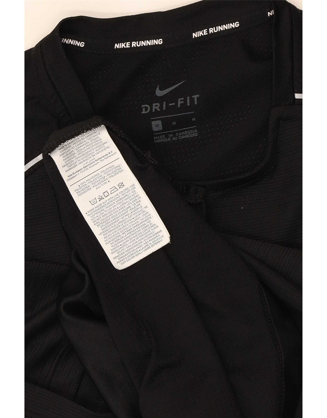 Nike Herre Dri Fit Grafisk T-Shirt Top Medium Sort Polyester