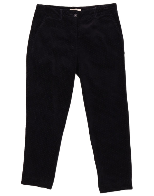 White Stuff Womens Cropped Trousers UK 10 Small W28 L26 Marineblå Polka Dot