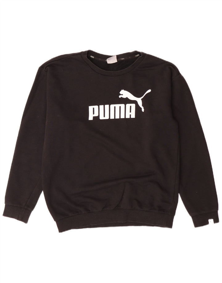PUMA Dame Oversized grafisk sweatshirt Jumper UK 10 Lille Sort