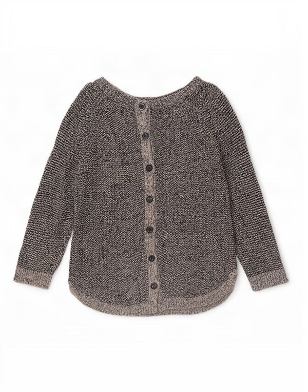 Vintage dame cardigan sweater med 3/4 ærmer UK 14 Medium Blue Flecked