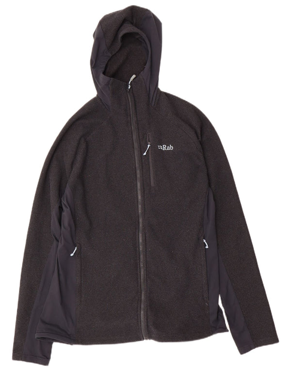 Rab Womens Hooded Tracksuit Top Jacket UK 16 Large Grey Polyester