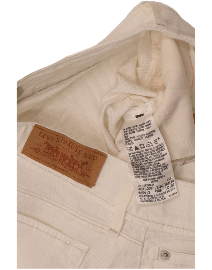 Levi's Dame 571 Slim Jeans W28 L30 Hvid Bomuld