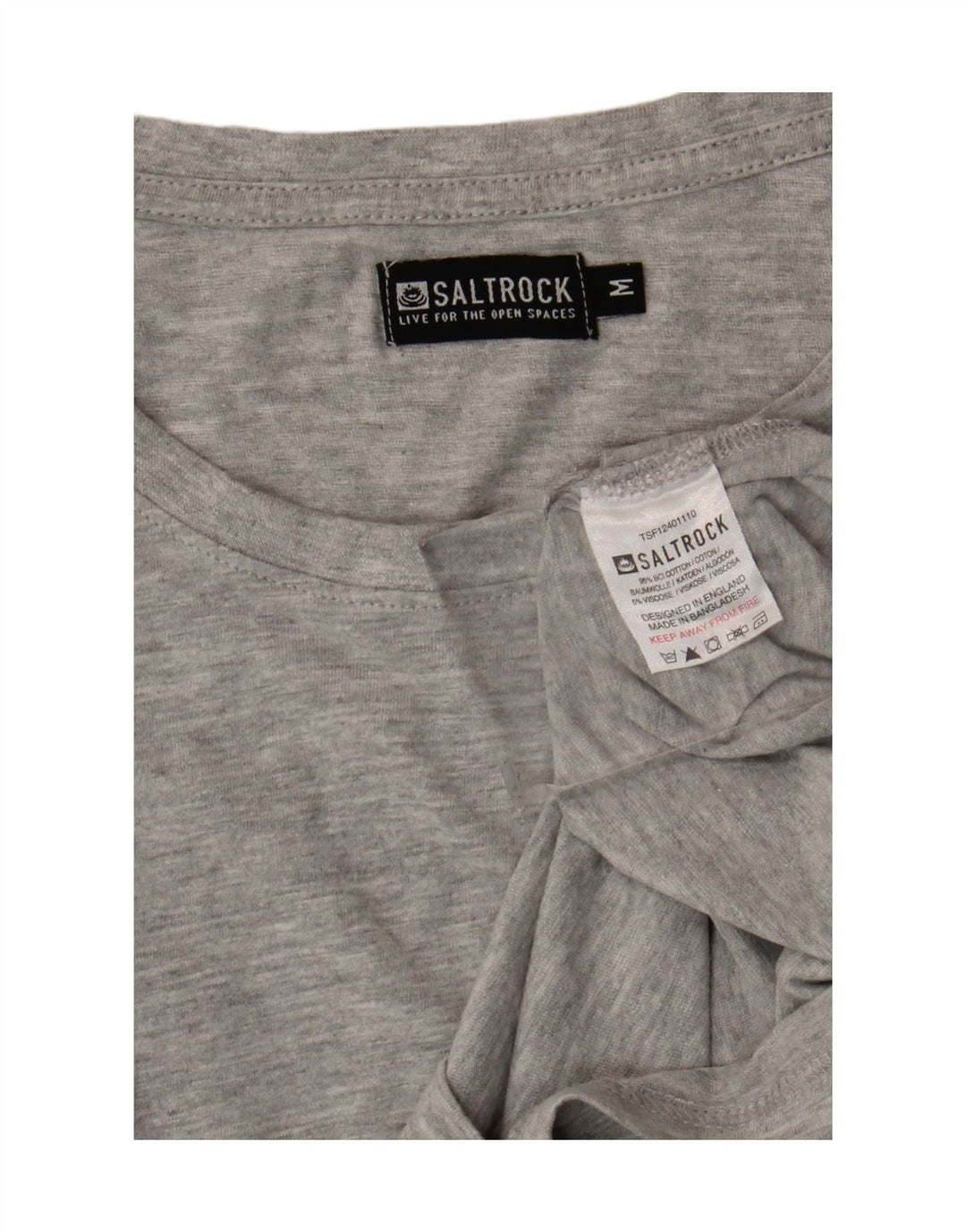 Saltrock Herre T-Shirt Top Medium Grå Bomuld