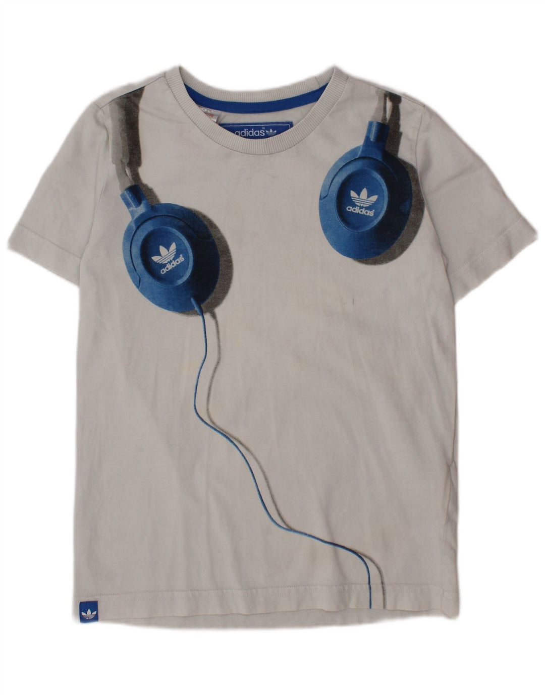 ADIDAS drenge grafisk t-shirt top 7-8 år hvid bomuld