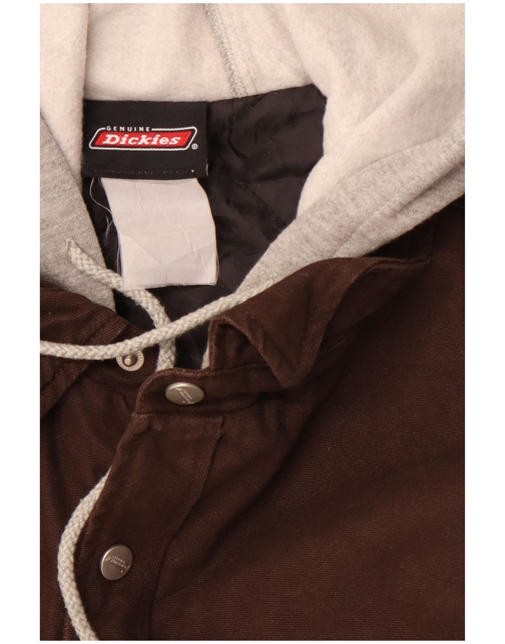 DICKIES Bomberjakke med hætte til mænd UK 36 Small Brown Colourblock