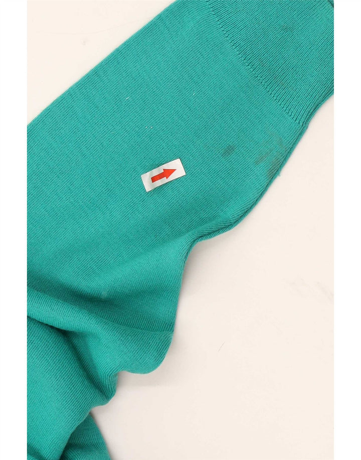 Vintage Herre V-hals sweater Stor turkis uld