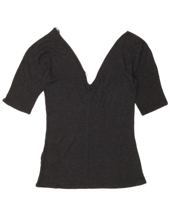 Zara Damebluse Top UK 12 Medium Grå Lyocell