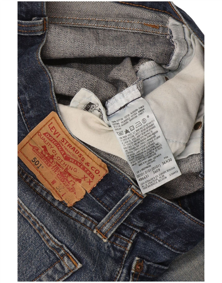Levi's Herre 501 lige jeans W36 L27 blå bomuld
