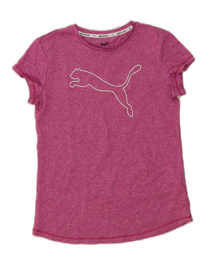 PUMA Womens Graphic T-Shirt Top UK 10 Small Pink Polyester Vintage Puma and Second-Hand Puma from Messina Hembry 