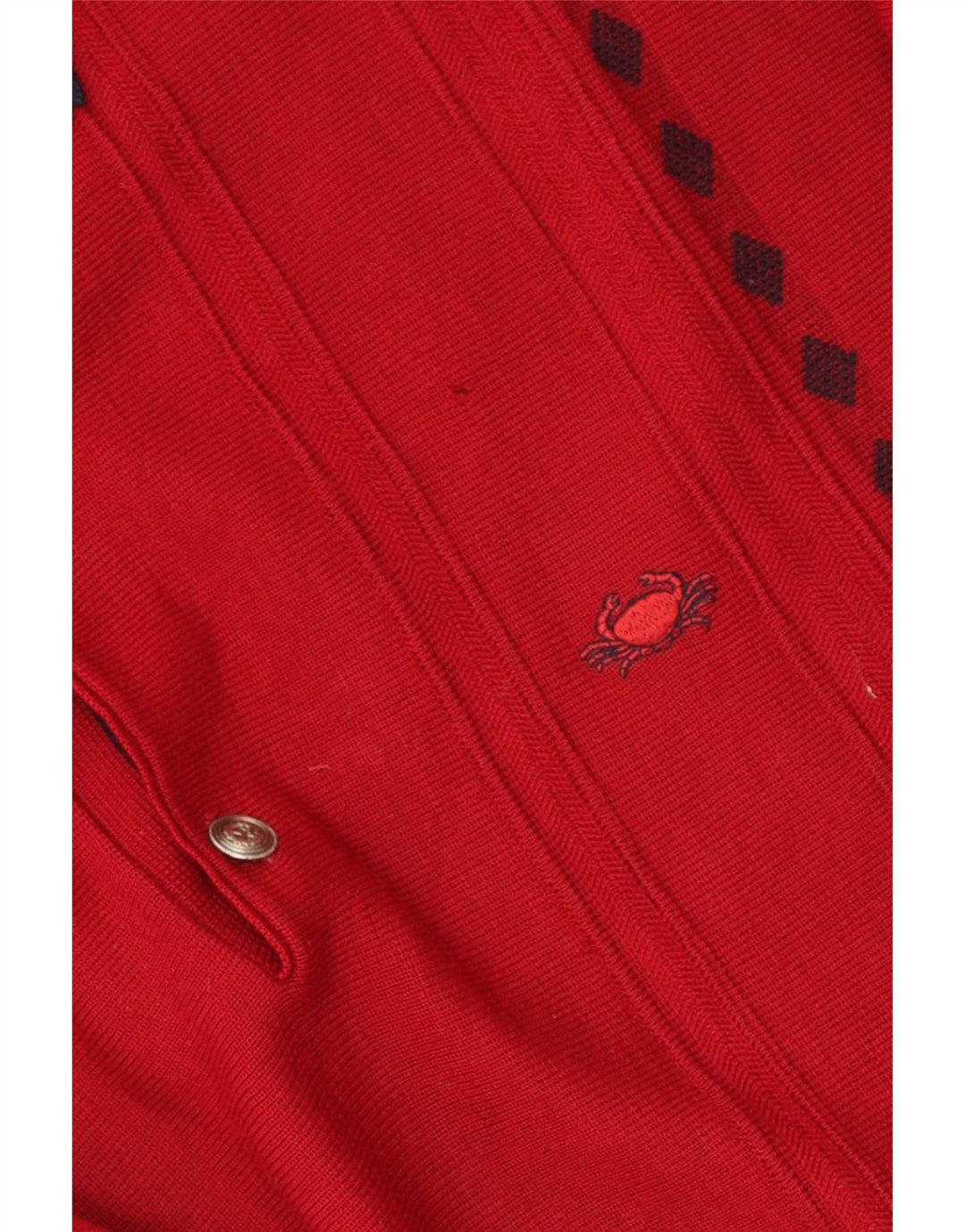 Vintage herre polo hals sweater medium rød geometrisk